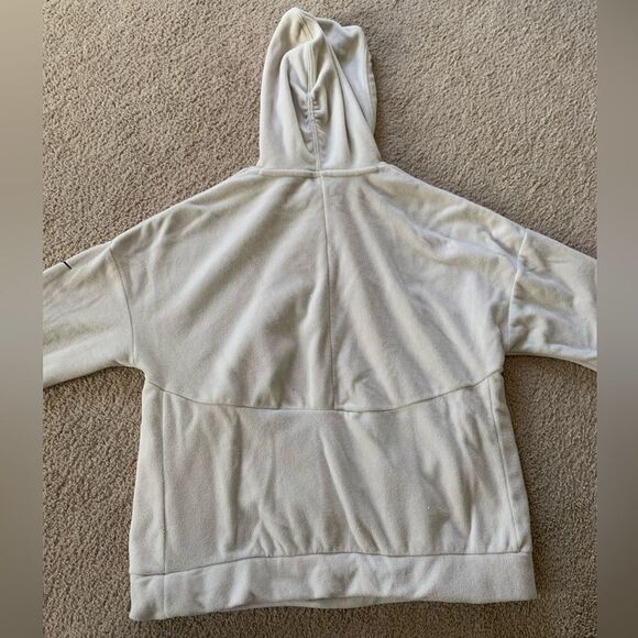 Nike Fleece Hoodie Sweatshirt Pullover Fuzzy Super Soft Beige Cream Size M - Picture 5 of 5